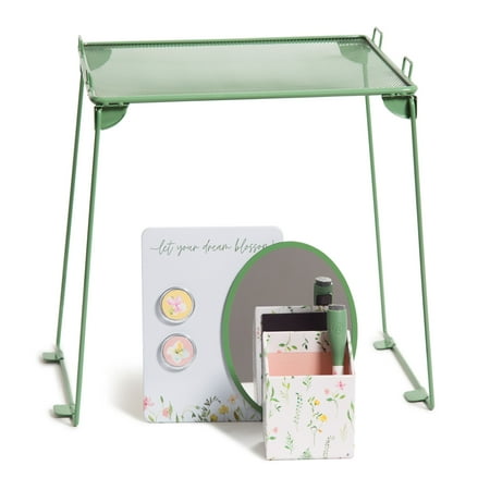 U Brands 7 Piece Locker Kit W/ Shelf, Sage Pressed Botanicals, 6287U, All Ages