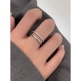 thumbnail image 2 of 1pc Sterling S925 Silver Vintage Simple Fashion Luxury Double Layer Plated with 14K Gold Finger Ring For Women Girl Daily Life Party Jewelry Gift, 2 of 5