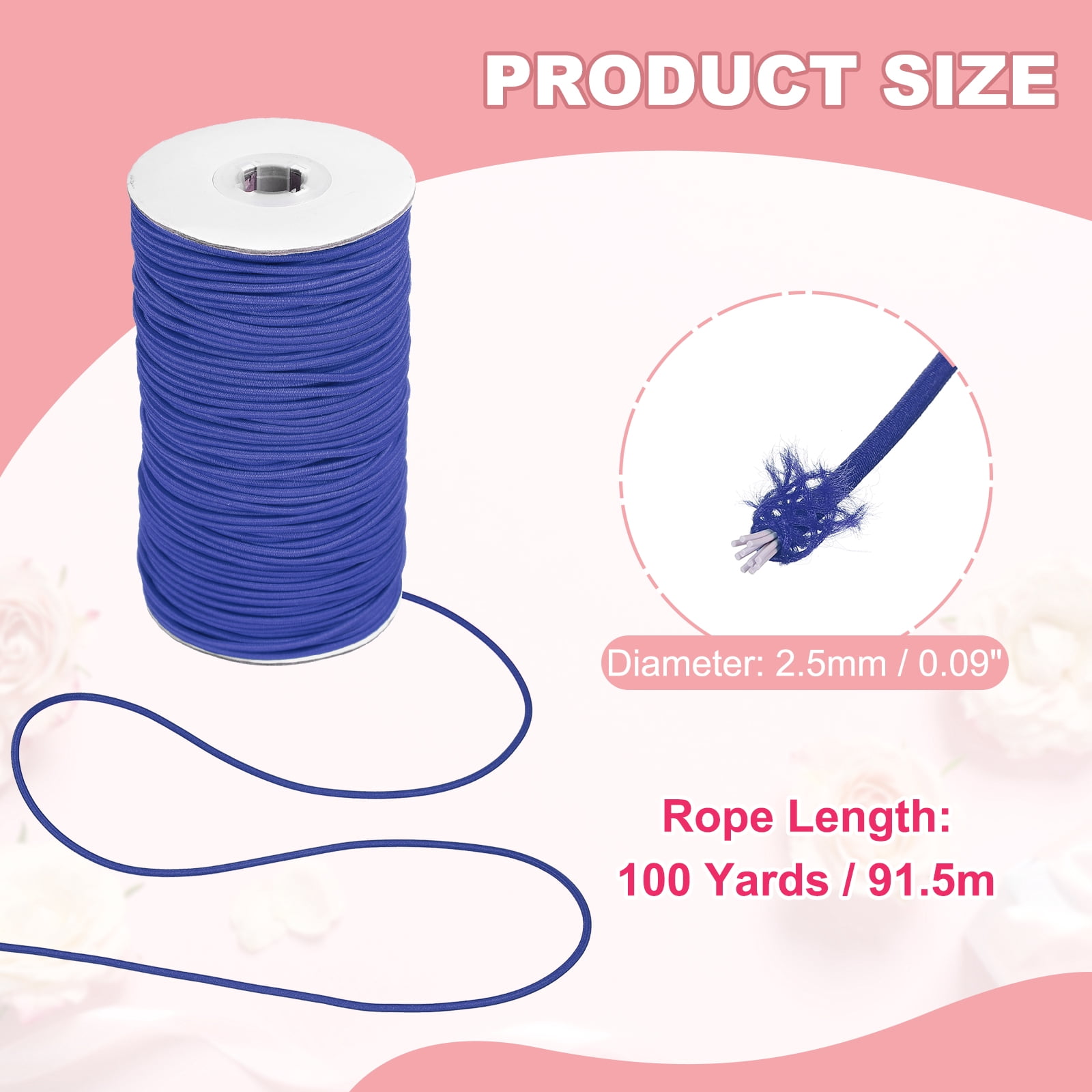 Uxcell Stretchy String for Bracelets, Elastic Crystal Thread Stretch Elastic Beading Cord 2.5mm & Blue-Fitting For(Bracelets/Sewing/Beading/Necklace/Jewelry Making/Crafts DIY)