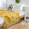 thumbnail image 3 of Cheese Blanket Realistic Funny Food Cheese Yellow Soft Cozy Lightweight Throw Blanket for Children Boys Girls Women Men Bedroom Living Room Dorm Chair Sofa Travel 50x60in, 3 of 5