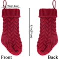 thumbnail image 3 of Medias navideñas, paquete de 6 15 pulgadas Cable ted Xmas Medias rústicas para la decoración de la temporada navideña familiar, color crema borgoña MFZFUKR CJWUS-2746, 3 of 6