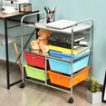 thumbnail image 2 of Topbuy 4-Drawer Rolling Storage Cart Metal Rack Organizer Shelf with Wheels Multicolor, 2 of 6