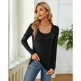 thumbnail image 3 of 2 Pcs Womens T Shirt Tops with Scoop Neck Basic Casual Tee Women Basic Layer Shirts, 3 of 5