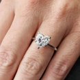 thumbnail image 3 of solitaire jewels 1.5CT Heart Moissanit Hidden Halo Engagement Ring For Women, 18K White Gold, 3 of 6
