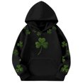 thumbnail image 3 of WOYY St. Patrick's Day Hoodie for Girls Clover Print Pullover Hooded Sweatshirt, Sizes 3-4T, 3 of 3