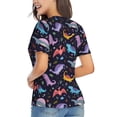 thumbnail image 3 of Honeii Cartoon Dinosaur Print Women's Classic V-Neck T-Shirt,Womens Fashion Tops,Stylish Everyday Top for Women, Casual Summer Spring Outfits Clothes-Medium, 3 of 5