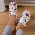 thumbnail image 2 of 2024 women's fashion Halloween shoes pumpkin print canvas low-top sneakers, 2024 new Halloween thick-soled slip-on flat loafers for girls, 2 of 13