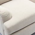 thumbnail image 6 of Upholstered Accent Chair, Single Sofa Chair with English Roll Arm and Thick Cushion, Modern Reading Chair with Solid Wood Legs, Lounge Chair for Living Room Bedroom Office, Light Beige, 6 of 7