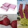 thumbnail image 4 of 3x Organizador de armario plegable para ropa interior y tocador con compartimentos divisores Rosa, 4 of 9