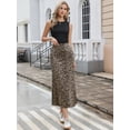 thumbnail image 4 of DARING DIVA Women's Y2K Elastic A-Line Maxi Long Skirts X-Small Brown, 4 of 6