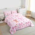 thumbnail image 3 of Homewish Kawaii Bowtie Full Size Comforter Sets 3-Piece for Teens Female Adults,Stars Print Bedding Comforter Set,Dreamy Princess Lightweight Bedding Sets,Lightweight Room Decor,Reversible, 3 of 8