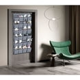 thumbnail image 2 of Zapatero colgante para puerta con 24 bolsillos, organizador de zapatos plegable con ganchos, color gris lino., 2 of 5