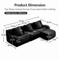 thumbnail image 4 of FFH 115.3" L Shaped Sectional, Modular Cloud Couch Comfy Teddy Sofa for Living Room (Black, 3 Seater with 1 Ottoman), 4 of 13