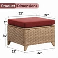 thumbnail image 7 of Unnifurnzi Outdoor Ottoman Set of 2-All Weather Wicker Outdoor Footstool with Removable Cushions Outdoor Olefin Fabric Patio Ottoman for Deck Porch Balcony Garden-Yellow/Red, 7 of 7