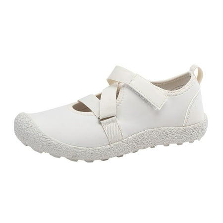 Fauean Womens Slip on Sneakers Fashion Outdoor Casual Comfortable Non Slip Sports Shoes Beige Size 42