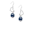 thumbnail image 2 of Delight Jewelry Silvertone Blue Enamel World Globe Spinner Open Heart French Earrings, 2 of 4