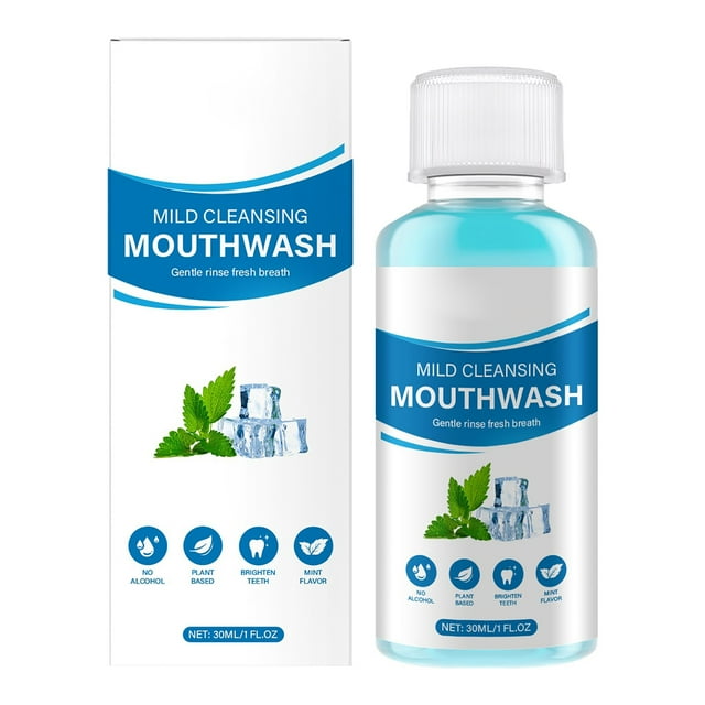 Enjuague bucal de viaje, envasado a granel, mini enjuague bucal de menta fresca, enjuague bucal portátil, botellas individuales de enjuague bucal, artículos de aseo de viaje, 30 ml