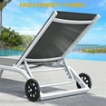 thumbnail image 4 of Craftian Adjustable Chaise Lounges with Wheels, 5-Position Backrest,Gray Aluminum Pool Lounge Chairs for Patio, Poolside, and Deck, 4 of 6