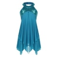 thumbnail image 3 of Traje de ballet para niñas, leotardo de gimnasia con lentejuelas y cuello halter, vestido de tutú, faldas de práctica de danza contemporánea, vestido de baile con tutú de bailarina, 3 of 5