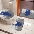 thumbnail image 5 of Abstract Art Bathroom Rugs Set Blue Grey Wall Mottled Texture Minimalist Modern Non Slip Absorbent Soft Bath Mats 3 Piece Set with Bathroom Rug, U-Shaped Floor Mat, Toilet Seat Cover Small Size, 5 of 9