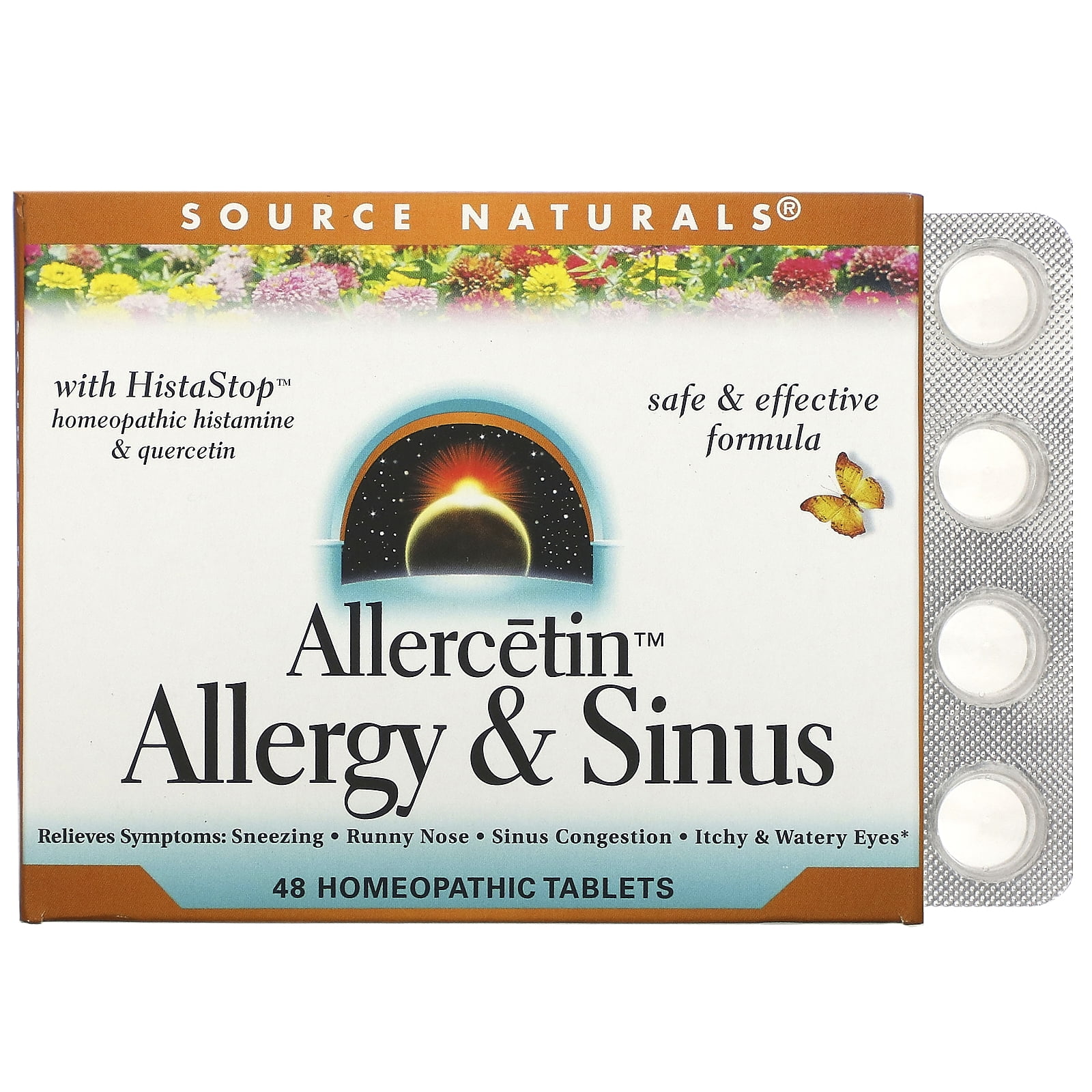 Allercetin, Allergy & Sinus, 48 Homeopathic Tablets, Source Naturals