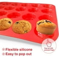 thumbnail image 3 of Non Stick Silicone Mini Muffin & Cupcake Baking Pan 24 Cup , BPA Free, Silicon & Dishwasher Safe Bakeware, 3 of 5