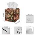 thumbnail image 3 of Psesaysky Tissue Box Cover Waterproof, Brown Boho Paisley Floral Square PU Leather Tissue Box Holder, Modern Facial Paper Organizer Dispenser for Bathroom, Car, 5.1''X5.1''X5.5'', 3 of 7