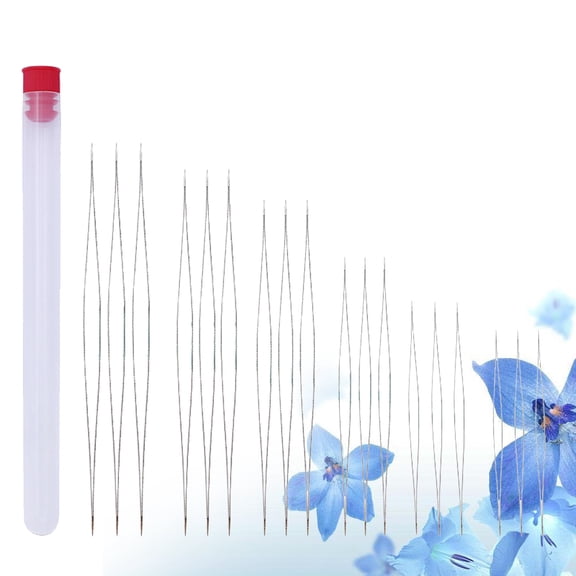 SOPOTUTU 18-Piece Beading Needles Set for Sewing, Crafts, and Jewelry Making with Transparent Storage Case