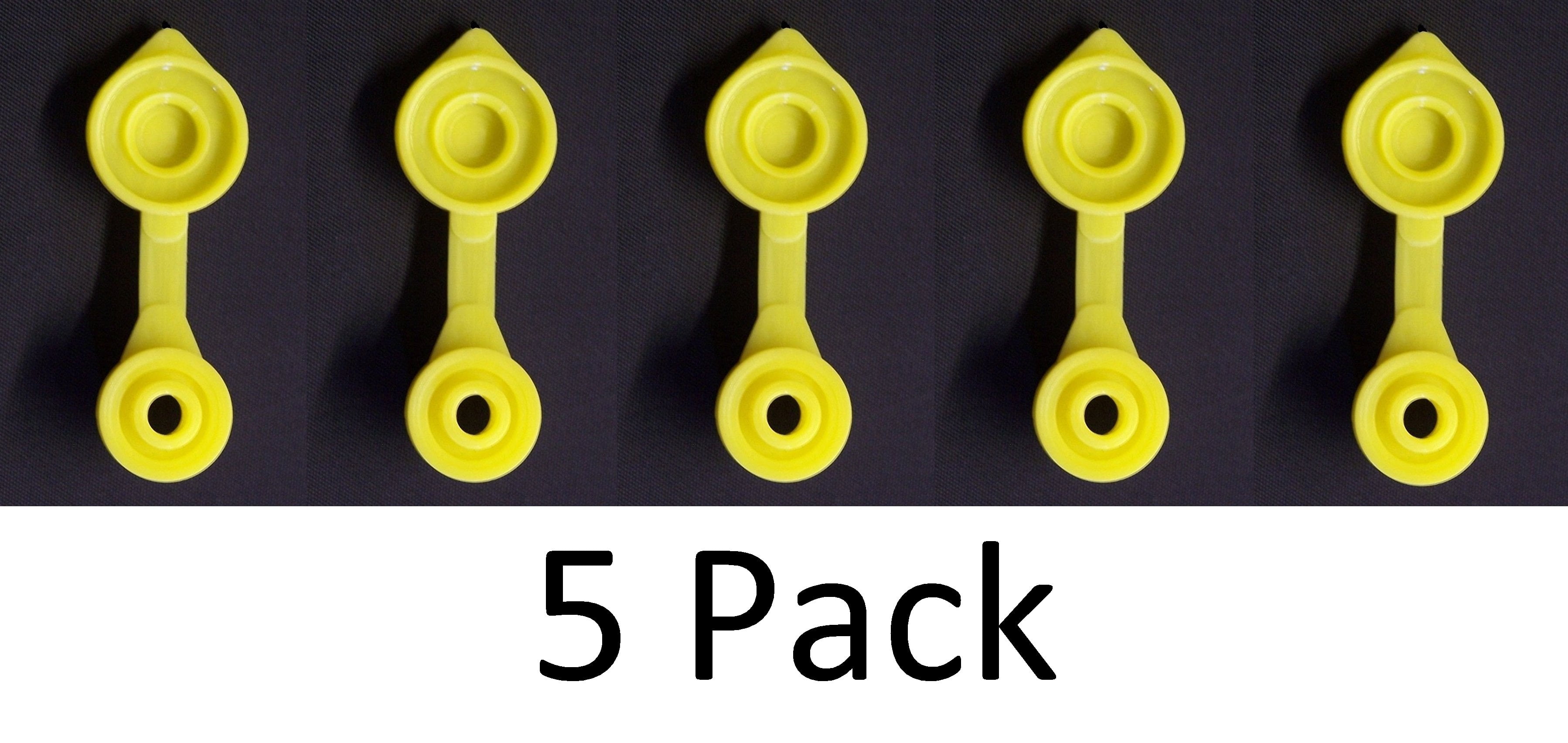 5 Pcs Yellow Fuel Gas Can Jug Vent Cap Ft Plastic and Metal Jugs MADE IN THE USA 