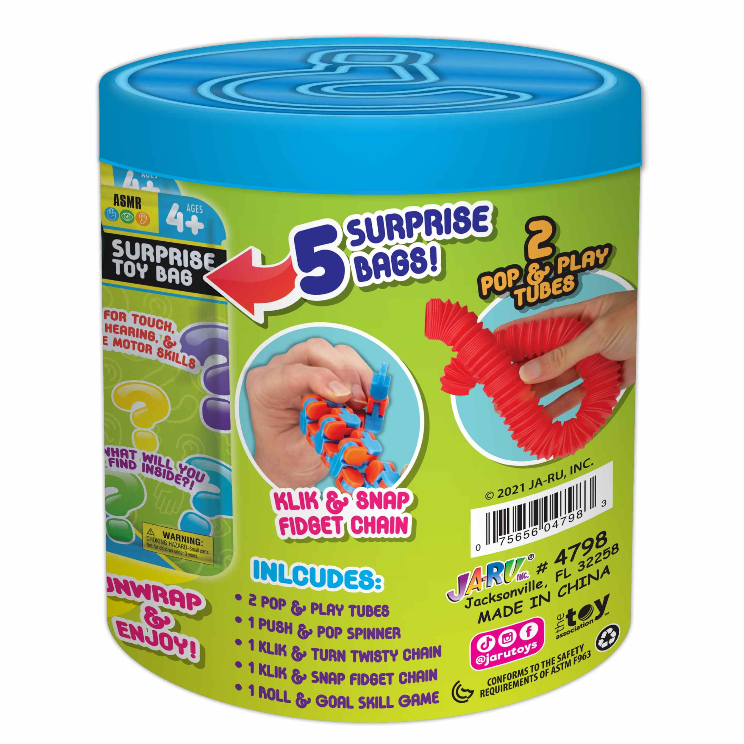 Ja-Ru Sensory Surprise 5 Pack Bucket Novelty Toy, Child, Plastic