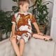 thumbnail image 4 of Balery Vintage Cowboy On A Bronco Horse Conjunto de Pijama Infantil de Manga Corta con Estampado – Ropa de Dormir de Algodón Suave-3X-Large, 4 of 6