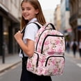 thumbnail image 6 of Binienty Pink Deer Bow Backpack for Girls Age 10-12 17 Inch Lightweight School Backpack with Side Pockets Kids Day Pack Kids Back to School Gifts, 6 of 8