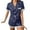 A-Blue207, variant on XIAOCHA Women's Satin Pajamas Set Lace Trim Short Sleeve Soft Silky Sleepwear LoungeWear