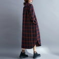 thumbnail image 4 of DailyTrove Women's Plaid Belted Mid-Length Coat - Multi-Color Options, Winter Warm, Casual Daily & Evening Outerwear, 4 of 6