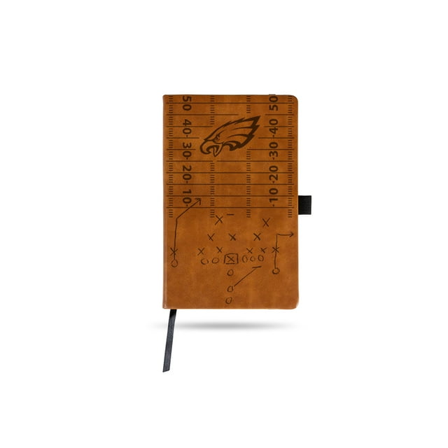 Philadelphia Eagles Laser Engraved Brown Notepad With Elastic Band