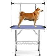 36" Professional Adjustable Pet Grooming Table Heavy Duty with Arm & Nosse & Mesh Tray for Large Dog Cat Shower Table Bath Station, Maximum Capacity Up to 330 LBS