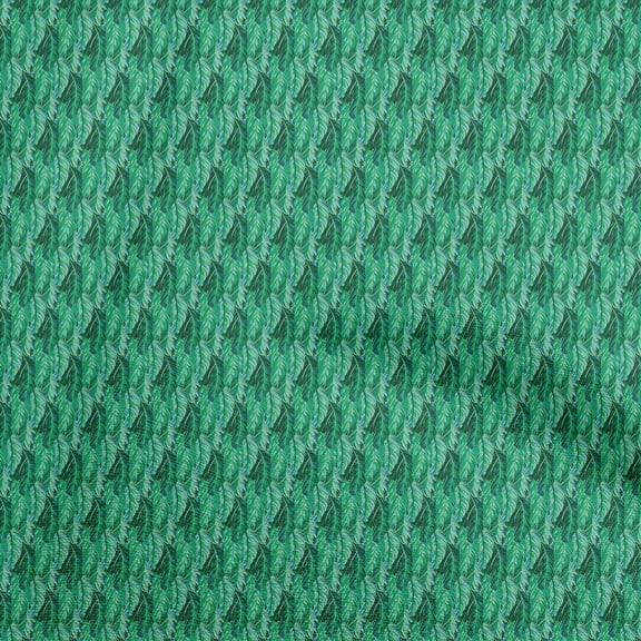 oneOone Viscose Jersey Green Fabric Feather Diy Clothing Quilting Fabric Print Fabric By Yard 60 Inch Wide