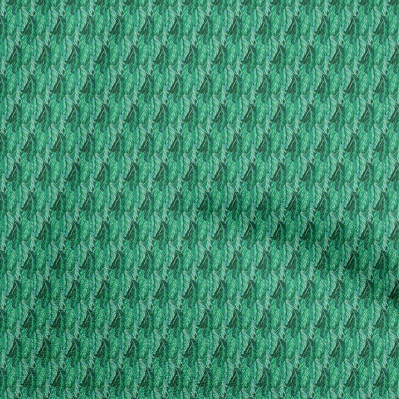 oneOone Cotton Flex Green Fabric Feather Quilting Supplies Print Sewing Fabric By The Yard 40 Inch Wide