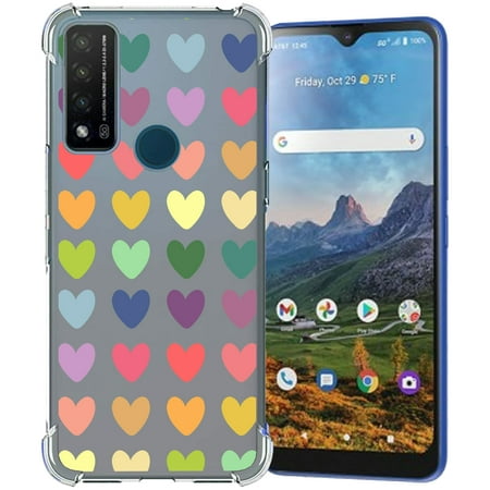 TalkingCase Slim Phone Case Compatible for Cricket Dream 5G, AT&T Radiant Max 5G/Fusion 5G, Colorful Hearts Print, Lightweight, Flexible, Soft, USA