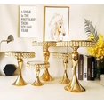 thumbnail image 5 of 8 Inches 20cm Gold Round Mirror Cake Stand Cupcake Stands Metal Pedestal Holder with Pearls, Party Dessert Cheese Display Plate for Wedding Party Birthday Baby Shower Celebration Home Decoration, 5 of 6