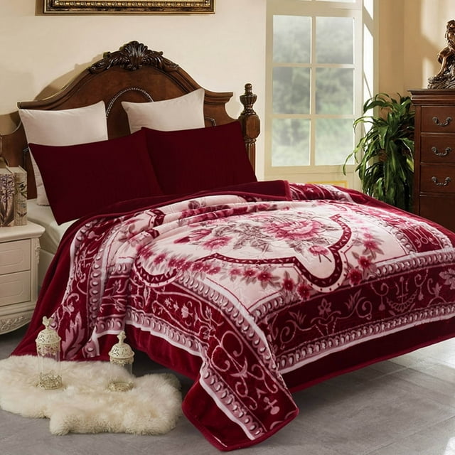 JML Couverture de Lit en Molleton Douce et Chaude Grand Lit, Couverture Réversible Épaisse 83 x 91 Pouces, 5,7 Lb