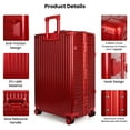 thumbnail image 2 of New York Xpress Luggage Sets 2 Piece Aluminium Frame Hardside Suitcase with Spinner Wheels & Double TSA Lock, 20" Carry-On + 28" Checked, Red, AL12501, 2 of 13