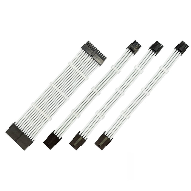 Cable de alimentación de extensión Injueey con Conectores flexibles material Nylon color blanco