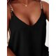 thumbnail image 5 of Mujeres cuello en V sin mangas sólido Tank Tops camisa blusas casual SummerBlack-chain LinkedX-Large, 5 of 5