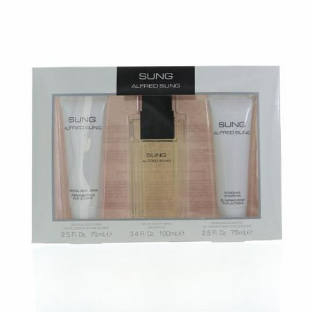 SUNG by Alfred Sung 3 PIECE GIFT SET CONTAINS ( 3.4oz EDT Spray + 2.5oz S/G + 2.5oz B/L ) for WOMEN