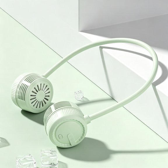 Portable Hands Free Neck Hanging Fan 3 Speeds Adjustable 360° Rotatable Flexible Head Wearable Fan Type C Rechargeable Personal Fan for Travel Sports