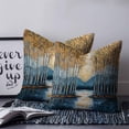 thumbnail image 2 of Pillow Covers 24x24 Set of 2, Blue Yellow Forest Throw Pillow Covers Decorative Couch Cushion Cover, Modern Oil Painted Contemporary Microfiber Soft Square Pillowcases for Bedroom Living Room Sofa, 2 of 7