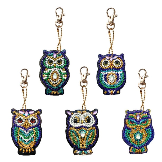 Cuadros Decorativos 5 piezas DIY taladro completo diamante pintura llavero en forma especial pájaro bolsa colgante JShteea Nuevos Originales