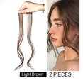 thumbnail image 5 of 10 pulgadas natural largo ondulado rizado 3d aire flequillo clip en extensiones de flequillo 100 cabello humano real flequillo lateral frontal en flecos con patillas postizo para W, 5 of 5