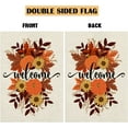 thumbnail image 2 of Welcome Fall Garden Flag Pumpkin Sunflower Maple Leaf Wreath Flags Banners 12.5x18 Inch Burlap Vertical Double Sided Design Outside Decoration Small Sign For The Harvest Festival, 2 of 5